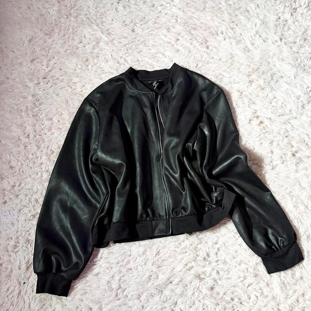 Faux Leather Edgy Chic Hipster Grunge Biker Jacket Womens 26/28 Streetwear Urban